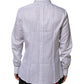 Dolce & Gabbana White Stripes Long Sleeves GOLD Dress Shirt