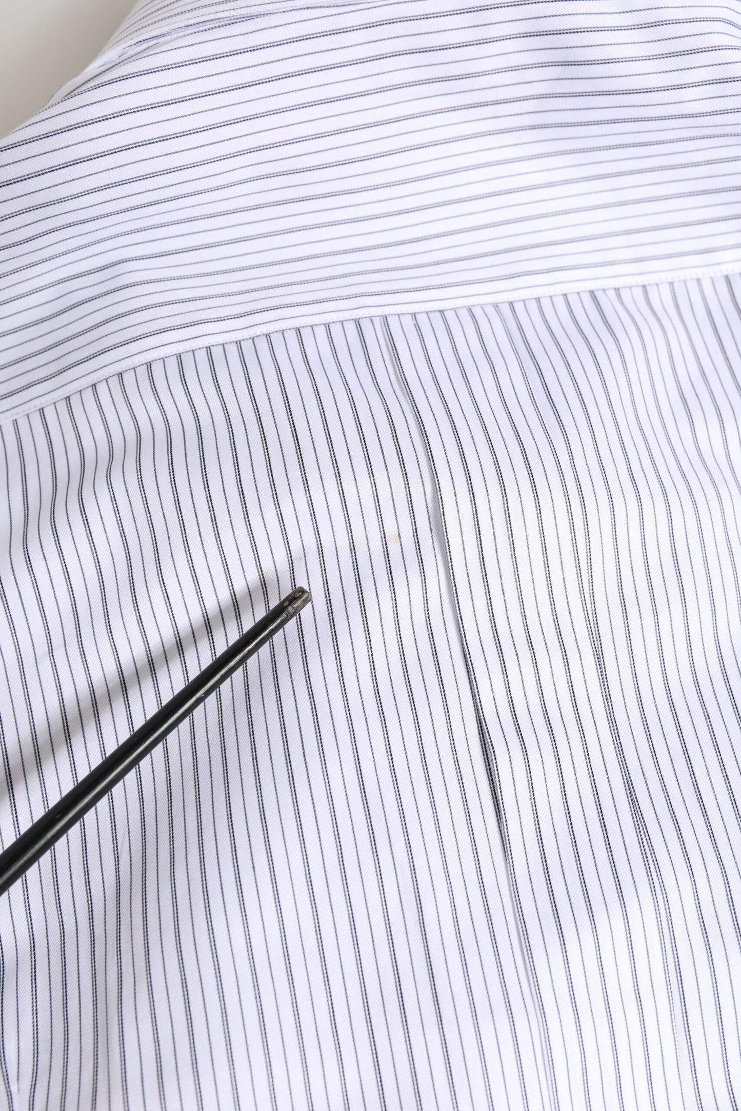 Dolce & Gabbana White Stripes Long Sleeves GOLD Dress Shirt