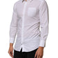Dolce & Gabbana White Cotton Collared Men GOLD Dress Shirt