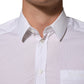 Dolce & Gabbana White Cotton Collared Men GOLD Dress Shirt