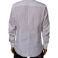 Dolce & Gabbana White Cotton Collared Men MARTINI Dress Shirt
