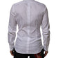 Dolce & Gabbana White Cotton Collared Bib GOLD Dress Shirt