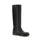 Prada Black Calf Leather Bos Taurus High Heel Boots