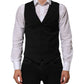 Dolce & Gabbana Black Polyester Dress Formal Waistcoat Vest