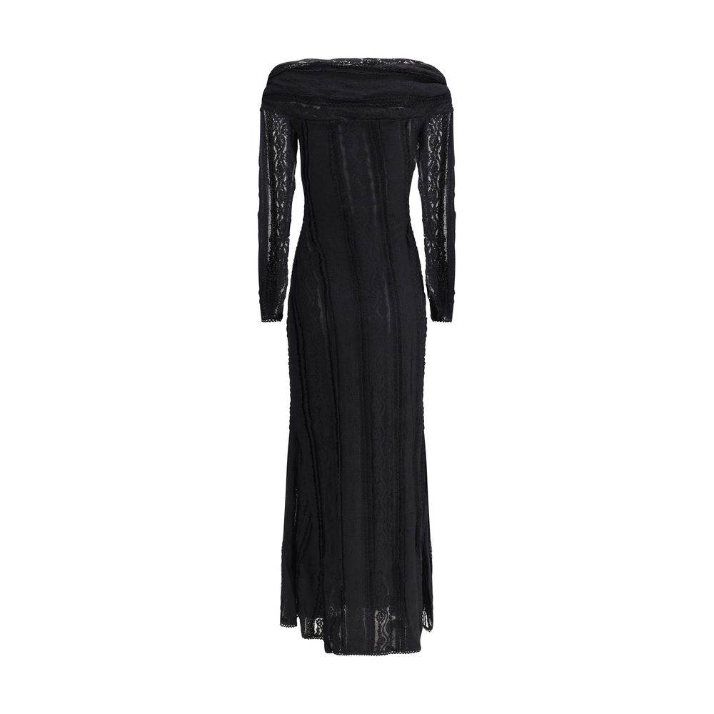 Charo Ruiz Black Cotton Casual Dress