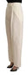 Jucca Off White Cotton High Waist Straight Women Trouser