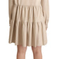 Jucca Leather Beige Long Sleeves Collared A-line Mini  Dress