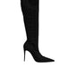 Dolce & Gabbana Black Cotton Stretch High Heels Boots Shoes