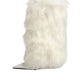 Dolce & Gabbana White Fur Pointed Knee High Stiletto Boots Shoes
