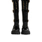Dolce & Gabbana Black Buckle Embellished Knee High Boots Shoes