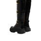 Dolce & Gabbana Black Buckle Embellished Knee High Boots Shoes