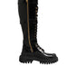 Dolce & Gabbana Black Buckle Embellished Knee High Boots Shoes