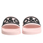 Dolce & Gabbana Pink Rubber Slides Sandals Beachwear Shoes