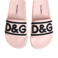 Dolce & Gabbana Pink Rubber Slides Sandals Beachwear Shoes