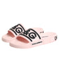 Dolce & Gabbana Pink Rubber Slides Sandals Beachwear Shoes