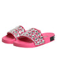 Dolce & Gabbana Pink Crystal Slides Sandals Beachwear Shoes