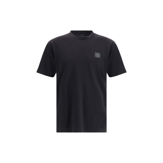 Stone Island Black Cotton T-Shirt Mens T-Shirt