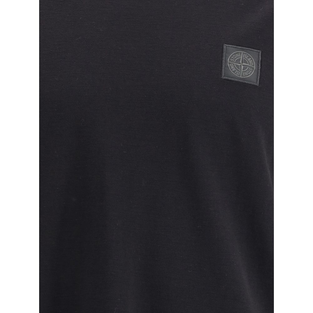 Stone Island Black Cotton T-Shirt Mens T-Shirt