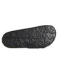 Dolce & Gabbana Black Devotion Matelassé Leather Slides Shoes