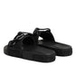 Dolce & Gabbana Black logo print Slides Beachwear Shoes