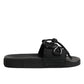 Dolce & Gabbana Black logo print Slides Beachwear Shoes