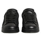 Dolce & Gabbana Black Floral Lace Low Top Sneakers Shoes