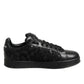 Dolce & Gabbana Black Floral Lace Low Top Sneaker Shoes