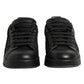 Dolce & Gabbana Black Floral Lace Low Top Sneaker Shoes