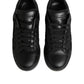 Dolce & Gabbana Black Floral Lace Low Top Sneaker Shoes