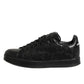 Dolce & Gabbana Black Floral Lace Low Top Sneaker Shoes