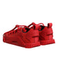 Dolce & Gabbana Red Logo Lace Low Top NS1 Sneakers Shoes