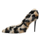Dolce & Gabbana Brown Fur Leopard High Heels Pumps Shoes