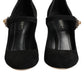 Dolce & Gabbana Black Embellsihed High Heels MARY JANES Shoes