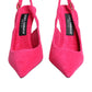 Dolce & Gabbana Pink Suede High Heels Slingback Shoes