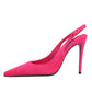 Dolce & Gabbana Pink Suede High Heels Slingback Shoes