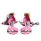 Dolce & Gabbana Pink Leather High Heels Sandals Shoes