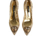 Dolce & Gabbana Gold Taormina Lace DEVOTION Pumps Shoes