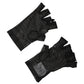 Dolce & Gabbana Black Nylon Wrist Length Fingerless Mitten Gloves