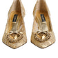 Dolce & Gabbana Gold Taormina Lace DEVOTION Pumps  Shoes