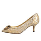 Dolce & Gabbana Gold Taormina Lace DEVOTION Pumps  Shoes