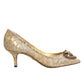 Dolce & Gabbana Gold Taormina Lace DEVOTION Pumps  Shoes