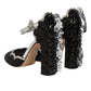 Dolce & Gabbana Black Sequined Ankle Strap Sandals Shoes