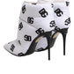 Dolce & Gabbana White DG Logo Heels Short Boots  Shoes