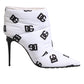 Dolce & Gabbana White DG Logo Heels Short Boots  Shoes
