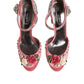 Dolce & Gabbana Pink Sequined Ankle Strap Sandals Shoes
