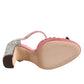 Dolce & Gabbana Pink Sequined Ankle Strap Sandals Shoes