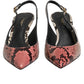 Dolce & Gabbana Multicolor Leather Heels Slingback  Shoes