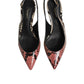 Dolce & Gabbana Multicolor Leather Heels Slingback  Shoes