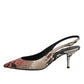 Dolce & Gabbana Multicolor Leather Heels Slingback  Shoes