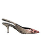 Dolce & Gabbana Multicolor Leather Heels Slingback  Shoes